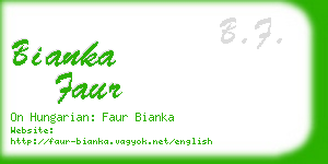 bianka faur business card